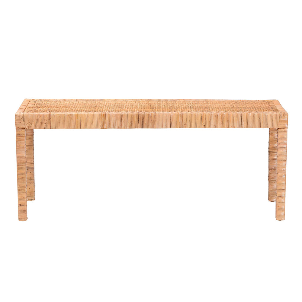 bali & pari - Abelia Bench in Natural Brown - Abelia-Rattan-Bench-Large view 2