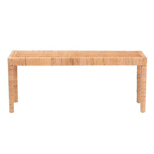 bali & pari - Abelia Bench in Natural Brown - Abelia-Rattan-Bench-Large view 2