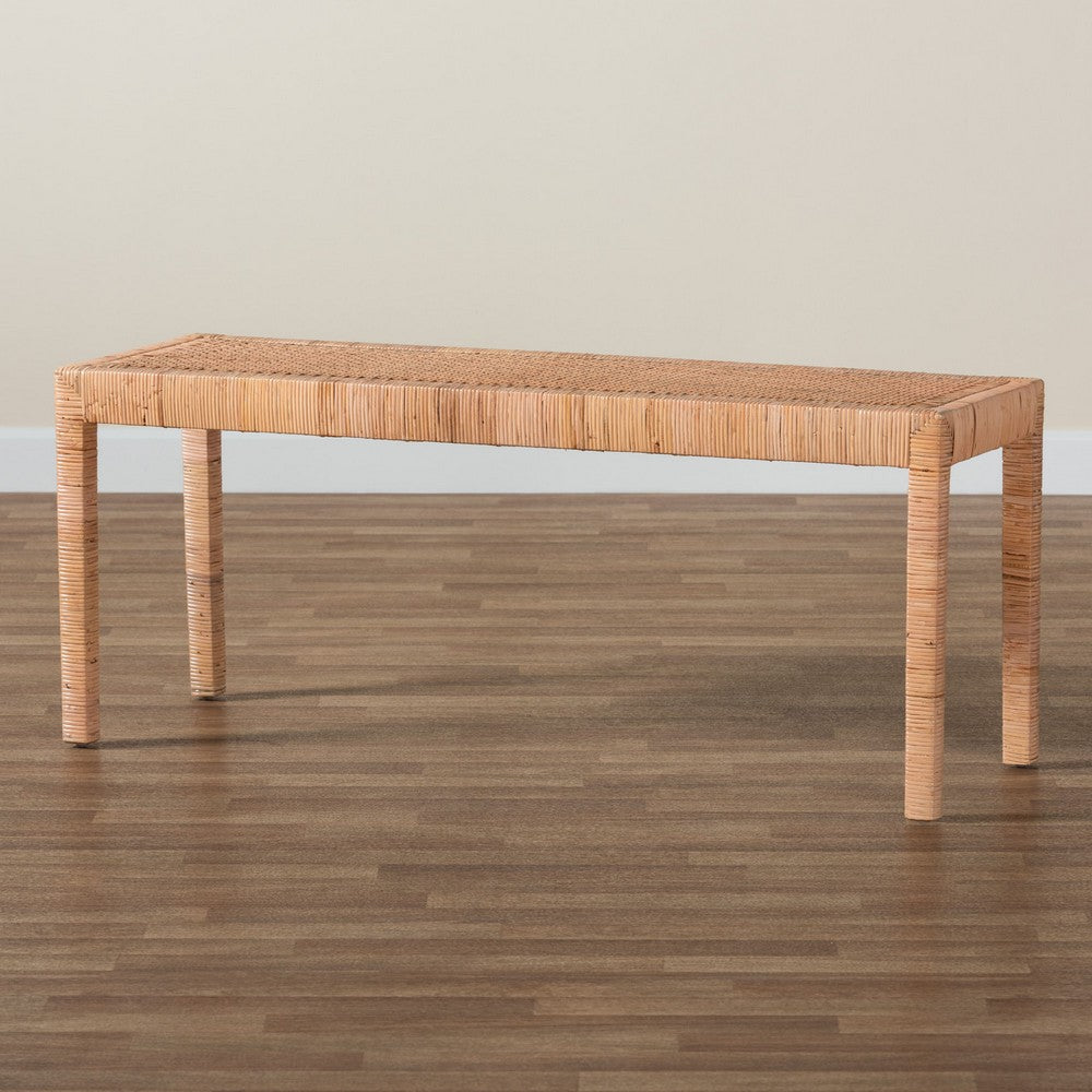 bali & pari - Abelia Bench in Natural Brown - Abelia-Rattan-Bench-Large view 7