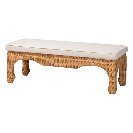bali & pari - Abena Bench in Light Honey - Abena-Light Honey Wicker/Rattan-Bench view 1