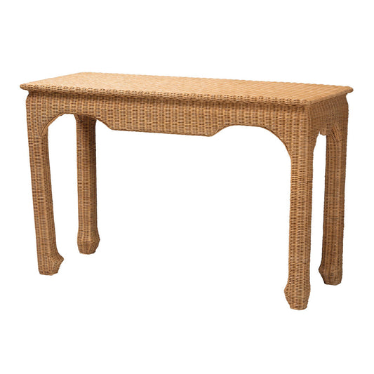 bali & pari - Abena Console Table in Light Honey - Abena-Light Honey Wicker/Rattan-Console Table view 1