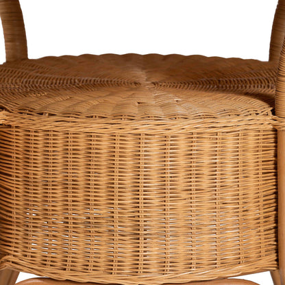 bali & pari - Abena Dining Table in Light Honey - Palm Short-Round-Light Honey Rattan-DT view 4