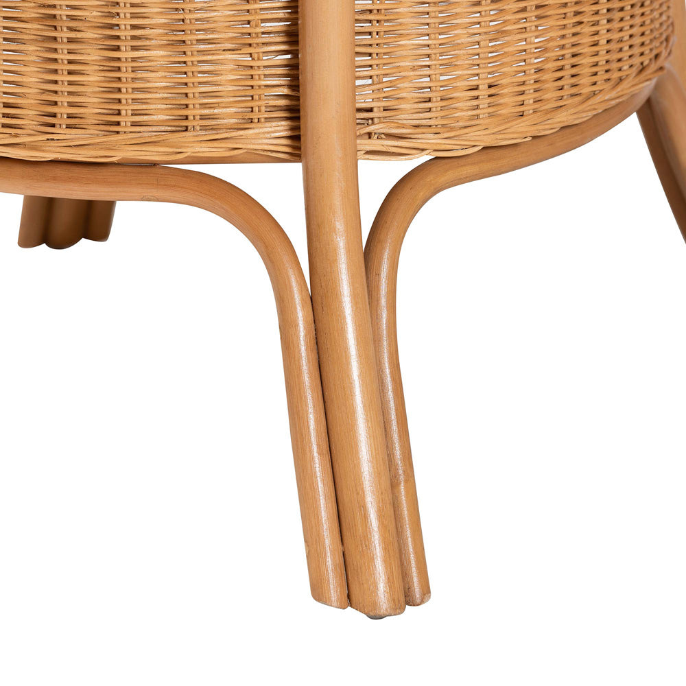 bali & pari - Abena Dining Table in Light Honey - Palm Short-Round-Light Honey Rattan-DT view 5