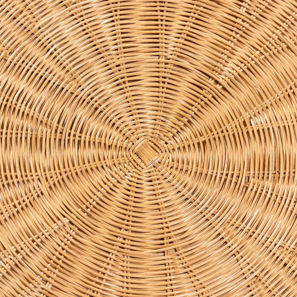 bali & pari - Abena Dining Table in Light Honey - Palm Short-Round-Light Honey Rattan-DT view 7