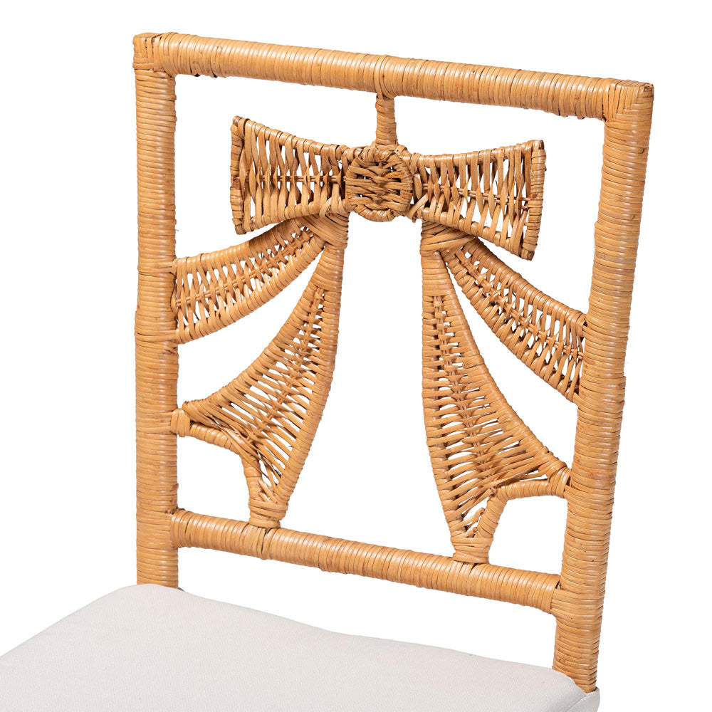 bali & pari - Abia Set of 2 Dining Chairs in Light Honey - Abia/Bow Tie-Light Honey Rattan-Cushion-DC view 4