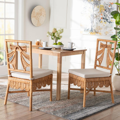 bali & pari - Abia Set of 2 Dining Chairs in Light Honey - Abia/Bow Tie-Light Honey Rattan-Cushion-DC view 7