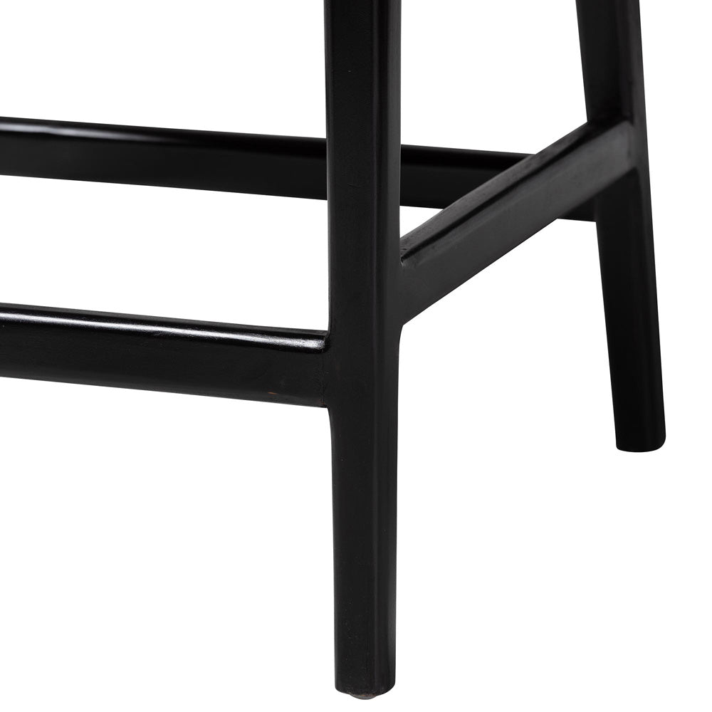 bali & pari - Abiel Counter Stool in Greywash/Black - Abiel-Grey/Black-Wooden/Rattan-Cushion-CS view 6