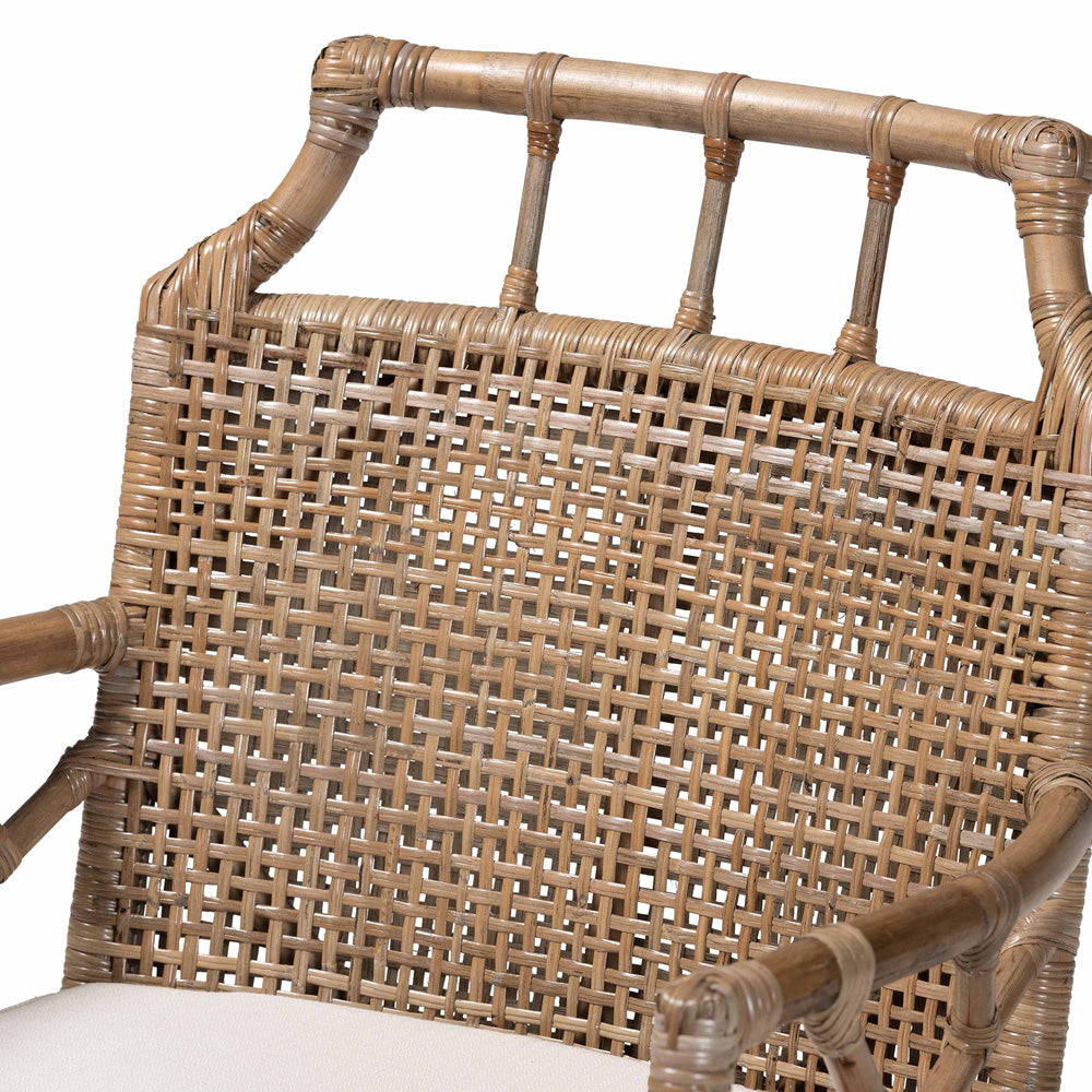 bali & pari - Abiel Set of 2 Dining Chairs in Greywash/Black - Abiel-Grey/Black-Wooden/Rattan-DC view 4