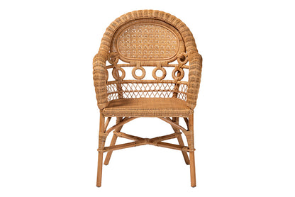 bali & pari - Abigale Dining Chair - Abigale-Light Honey Rattan-Arm-DC view 2