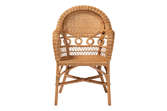 bali & pari - Abigale Dining Chair - Abigale-Light Honey Rattan-Arm-DC view 2
