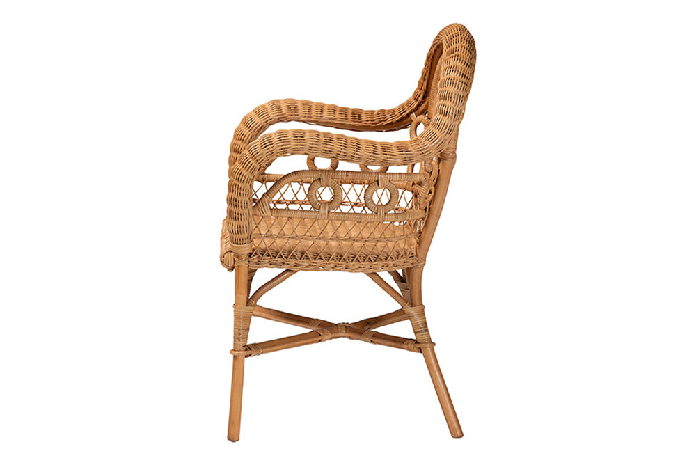 bali & pari - Abigale Dining Chair - Abigale-Light Honey Rattan-Arm-DC view 3