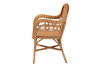 bali & pari - Abigale Dining Chair - Abigale-Light Honey Rattan-Arm-DC view 3