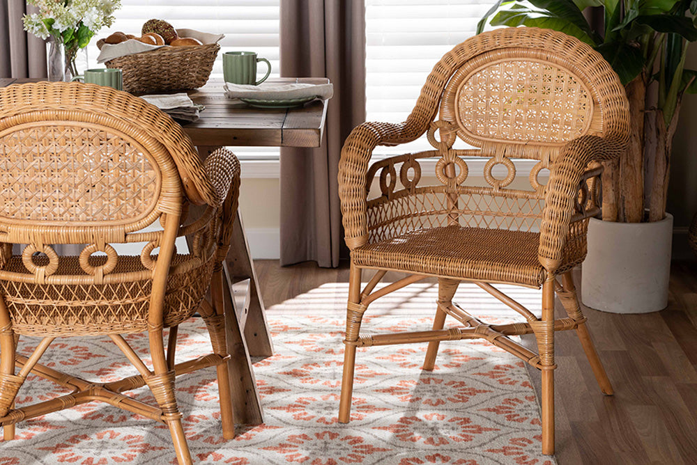 bali & pari - Abigale Dining Chair - Abigale-Light Honey Rattan-Arm-DC view 5
