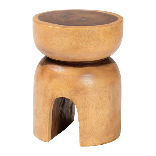 bali & pari  - Abrina End Table in Natural Brown - Suar S/T 004-Natural-Side Table view 1