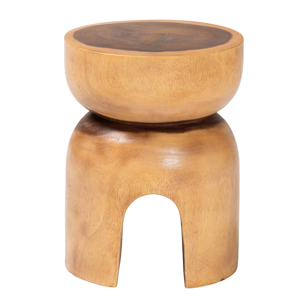bali & pari  - Abrina End Table in Natural Brown - Suar S/T 004-Natural-Side Table view 2