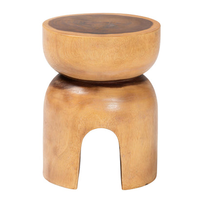 bali & pari  - Abrina End Table in Natural Brown - Suar S/T 004-Natural-Side Table view 2