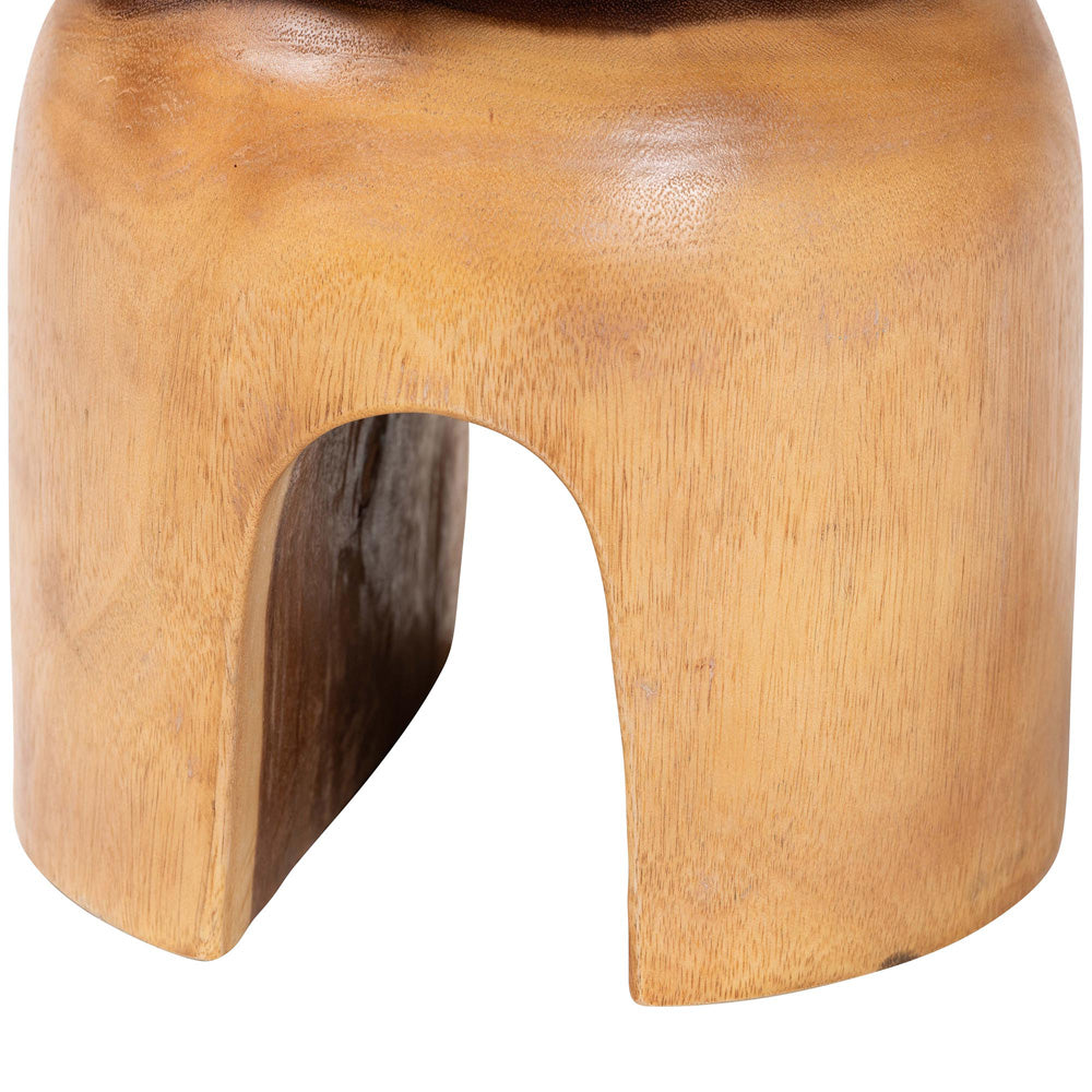 bali & pari  - Abrina End Table in Natural Brown - Suar S/T 004-Natural-Side Table view 3