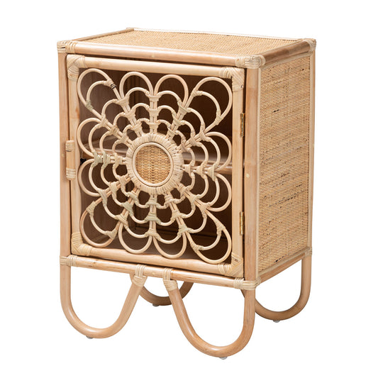 bali & pari - Acelin Nightstand in Natural Brown - WS016-Rattan-NS view 1