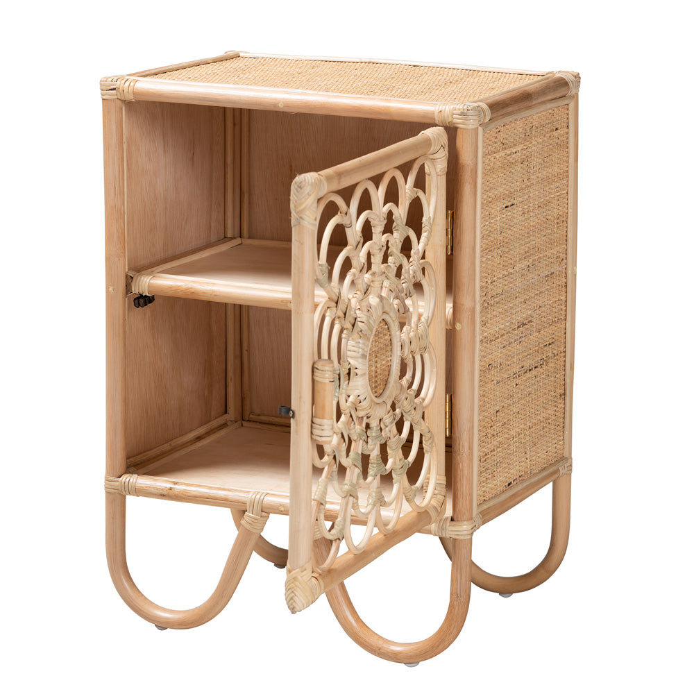 bali & pari - Acelin Nightstand in Natural Brown - WS016-Rattan-NS view 2