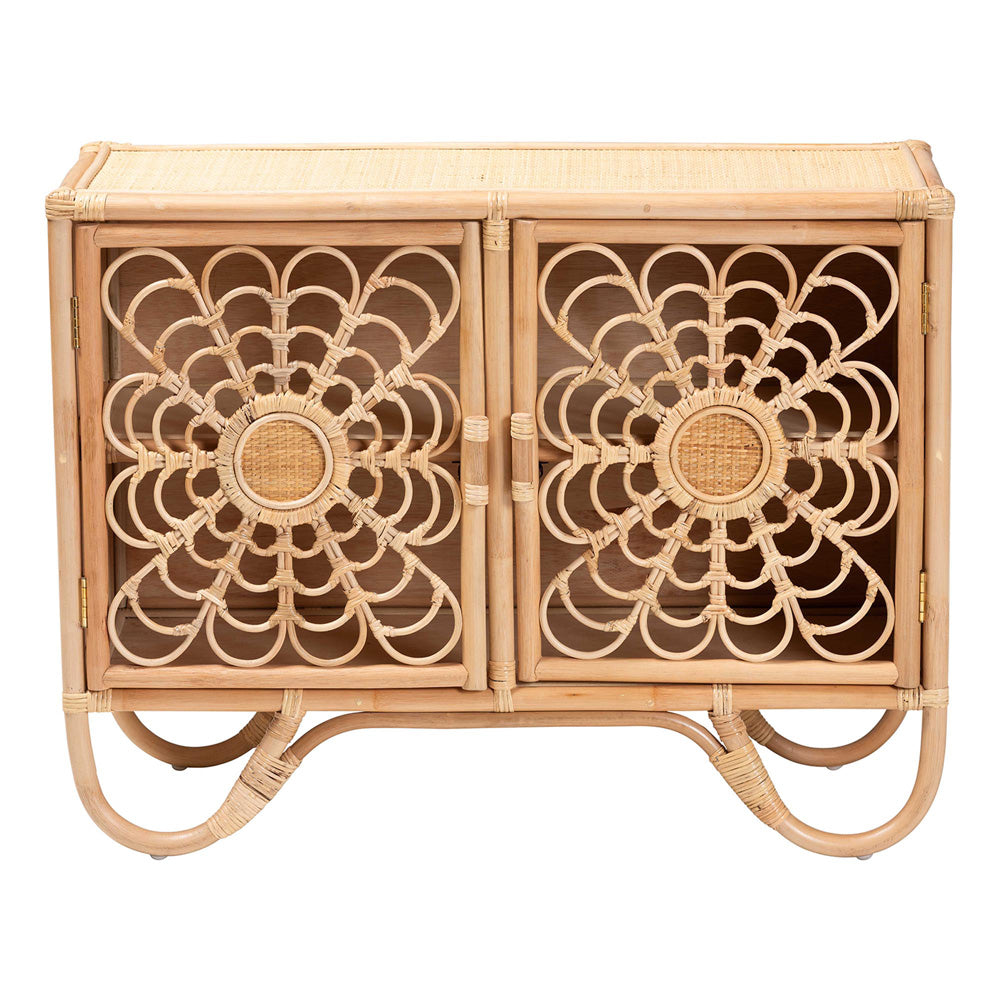 bali & pari - Acelin Storage Cabinet in Natural - WS016-Large/Double Version-Natural-Rattan-Cabinet view 3
