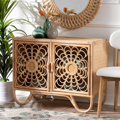 bali & pari - Acelin Storage Cabinet in Natural - WS016-Large/Double Version-Natural-Rattan-Cabinet view 8