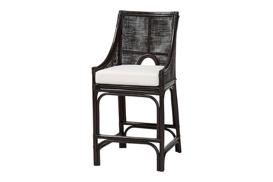 bali & pari  - Acton Counter Stool - Acton-Coffee Bean Rattan-Cushion-CS view 1