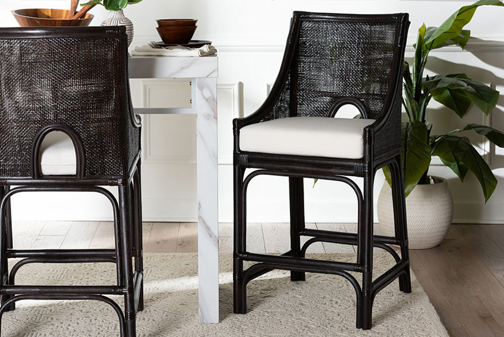 bali & pari  - Acton Counter Stool - Acton-Coffee Bean Rattan-Cushion-CS view 5