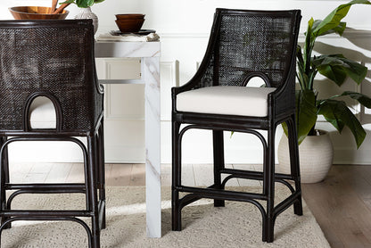 bali & pari  - Acton Counter Stool - Acton-Coffee Bean Rattan-Cushion-CS view 5