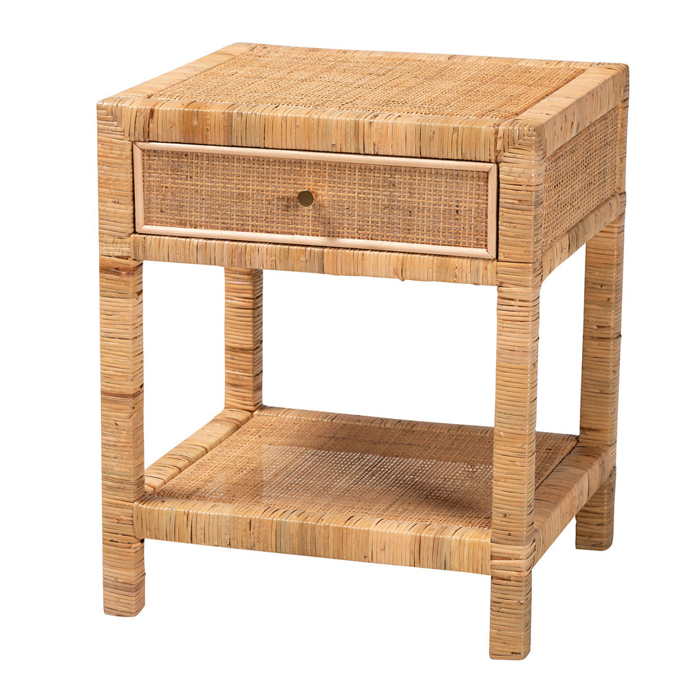 bali & pari - Adelia Nightstand in Natural Brown - Adelia-Wooden-NS view 1