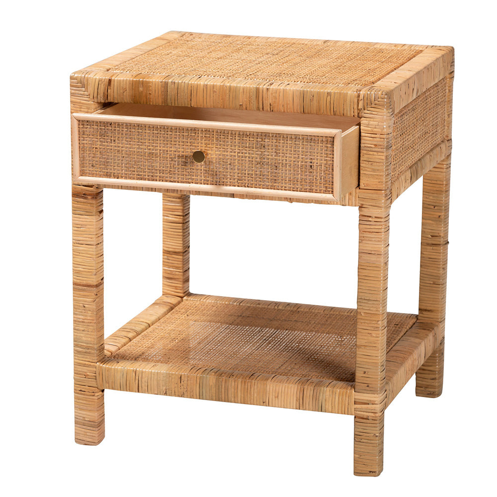 bali & pari - Adelia Nightstand in Natural Brown - Adelia-Wooden-NS view 2