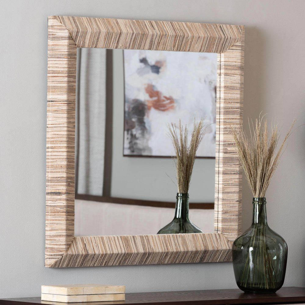 bali & pari - Adino Mirror in Natural - Adino-Waterhyacinth-Wide Small-Mirror view 4