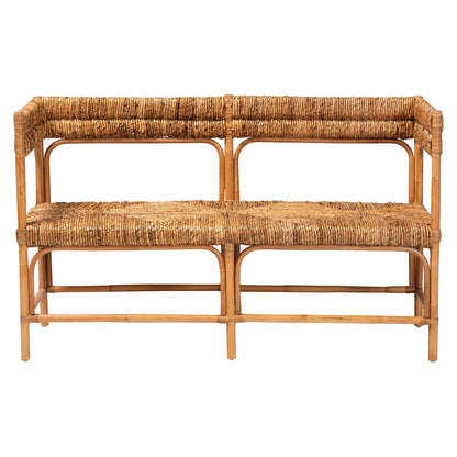 bali & pari - Adisa Dining Bench in Light Honey/Natural Brown - Adisa-Light Honey Rattan-Bench view 2