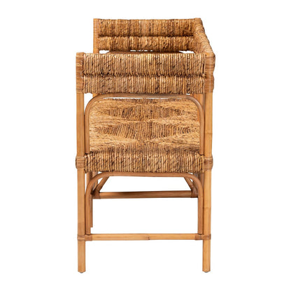 bali & pari - Adisa Dining Bench in Light Honey/Natural Brown - Adisa-Light Honey Rattan-Bench view 3