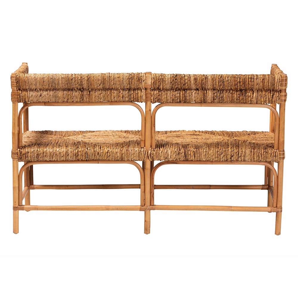 bali & pari - Adisa Dining Bench in Light Honey/Natural Brown - Adisa-Light Honey Rattan-Bench view 4