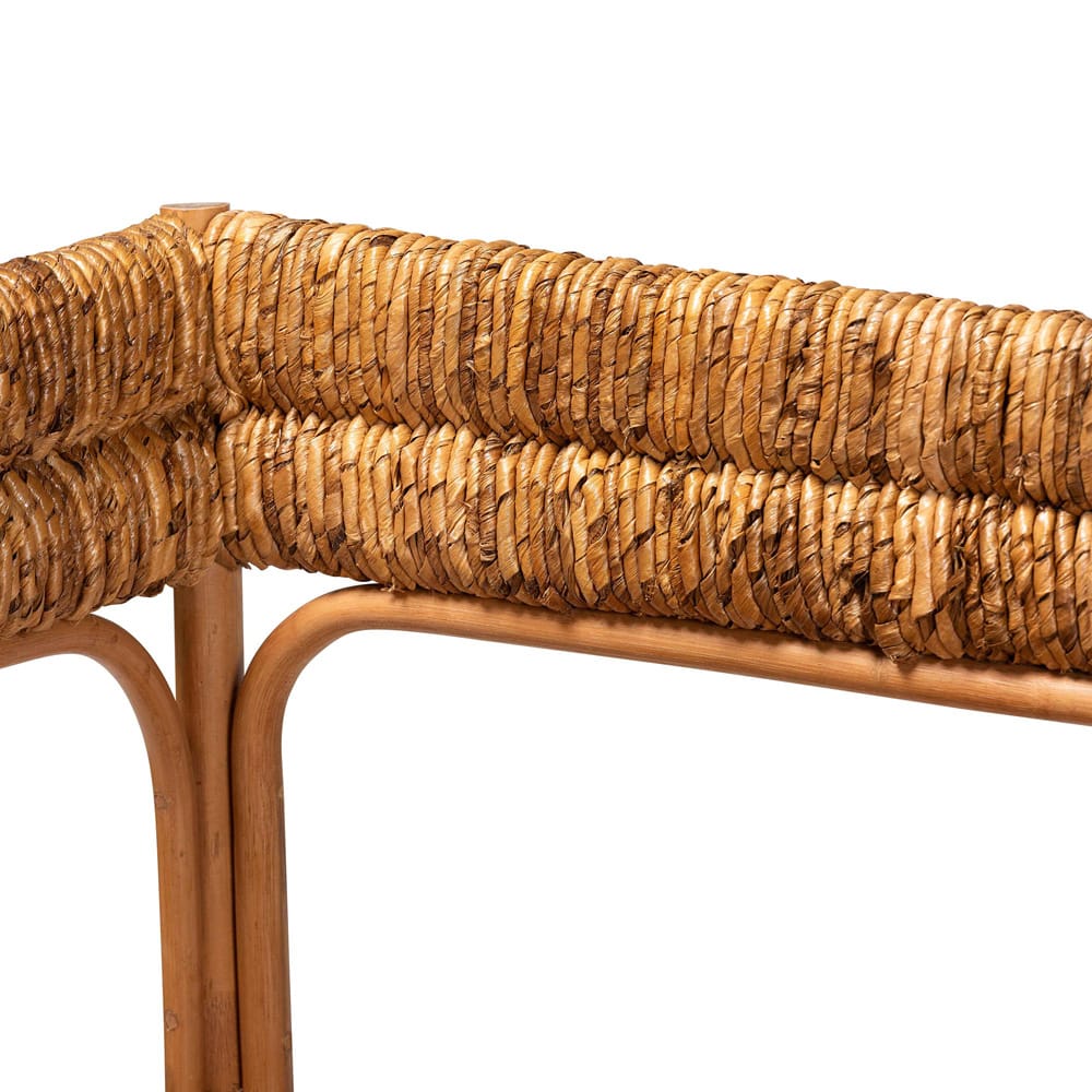 bali & pari - Adisa Dining Bench in Light Honey/Natural Brown - Adisa-Light Honey Rattan-Bench view 5