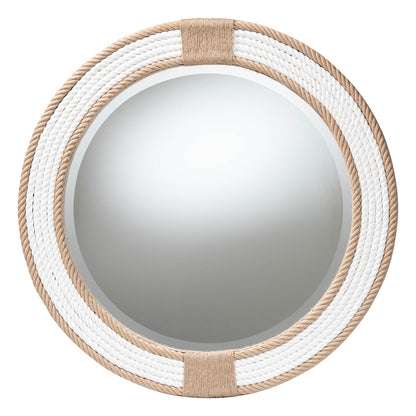 bali & pari - Adita Mirror in White/Natural Brown - F247-FT2-Mirror view 1