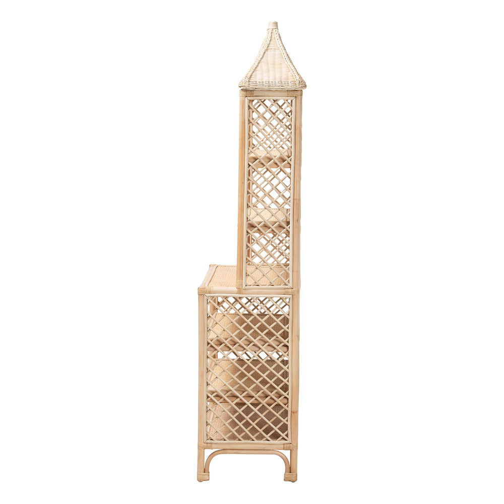 bali & pari - Adonis Shelving Unit in Light Honey - Adonis-Natural/Rattan-Shelf view 3