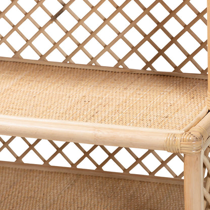 bali & pari - Adonis Shelving Unit in Light Honey - Adonis-Natural/Rattan-Shelf view 4