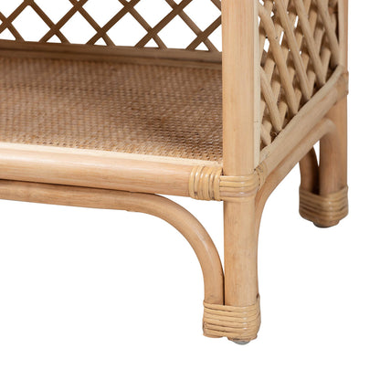 bali & pari - Adonis Shelving Unit in Light Honey - Adonis-Natural/Rattan-Shelf view 5