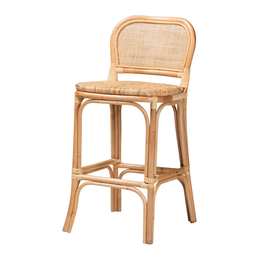 bali & pari - Adrena Bar Stool in Natural Brown - Adrena-Rattan-BS view 1