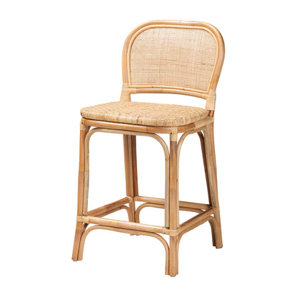 bali & pari - Adrena Counter Stool in Natural Brown - Adrena-Rattan-CS view 1