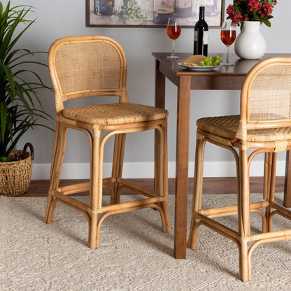 bali & pari - Adrena Counter Stool in Natural Brown - Adrena-Rattan-CS view 8