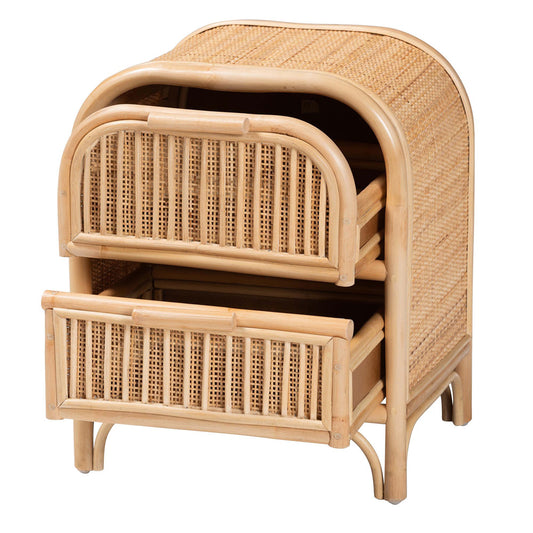 bali & pari - Adrika Nightstand in Natural - WS051-Natural Rattan-NS view 2