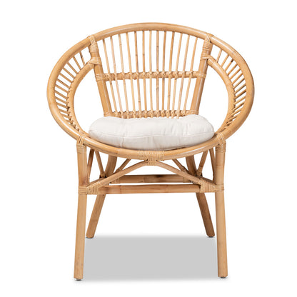 bali & pari - Adrina Dining Chair in White/Natural Brown - DC810-Rattan-DC view 2