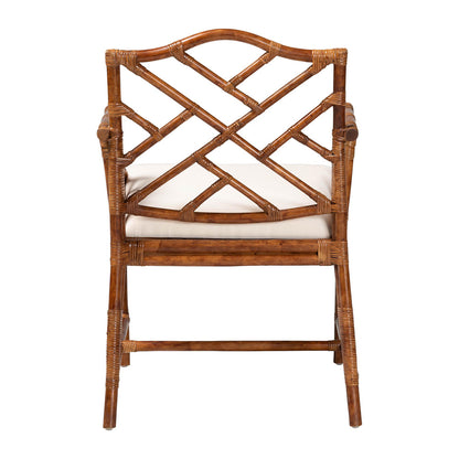 bali & pari - Aella Armchair in Marbled Tortoise Brown/White - WS209-Tortoise Rattan Cushion-Arm-AC view 4