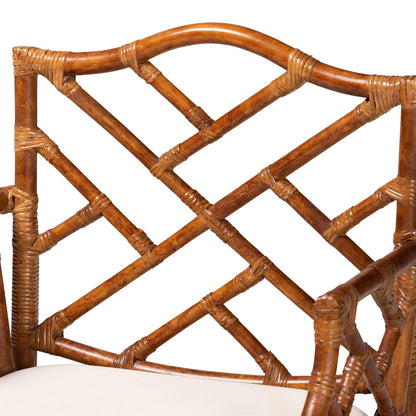 bali & pari - Aella Armchair in Marbled Tortoise Brown/White - WS209-Tortoise Rattan Cushion-Arm-AC view 5