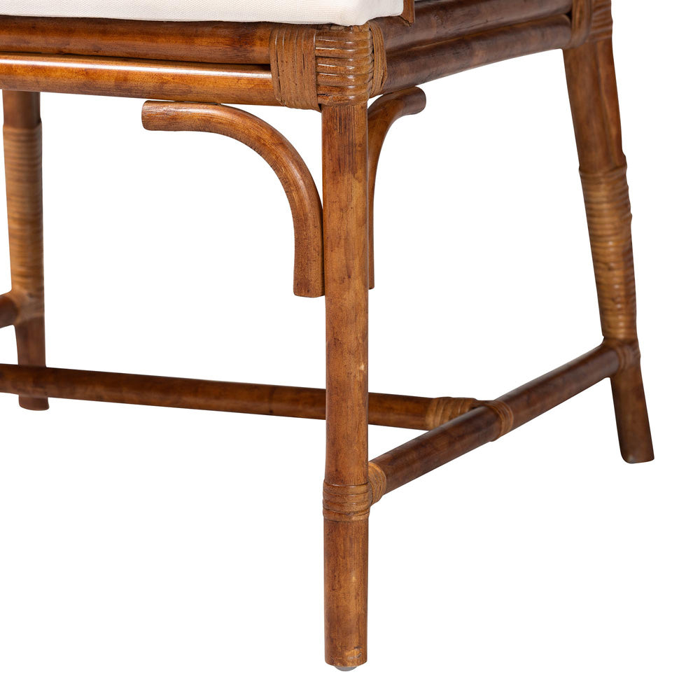 bali & pari - Aella Armchair in Marbled Tortoise Brown/White - WS209-Tortoise Rattan Cushion-Arm-AC view 6