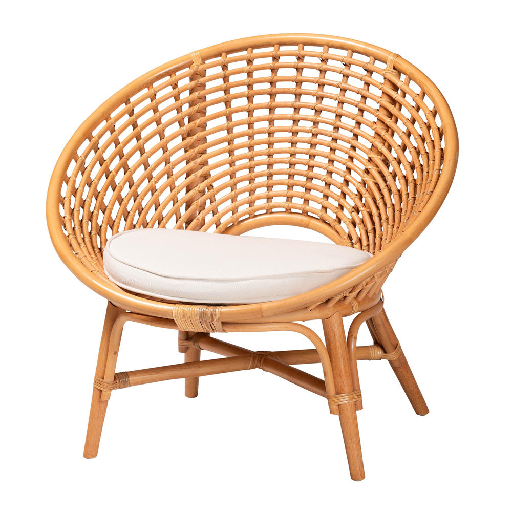bali & pari - Aerin Chair in Light honey/White - Aerin-Light Honey Rattan-CC view 1