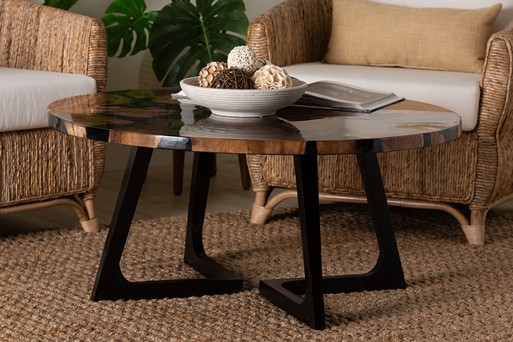 bali & pari - Agata Coffee Table - Agata-Patterned Resin-CT-Boxed view 5