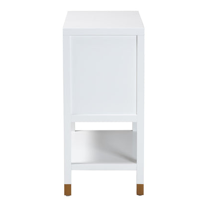 bali & pari  - Aiden Storage Cabinet in White/Brass/Black - KL-1473B Aiden Flute-White/Java-Cabinet view 4